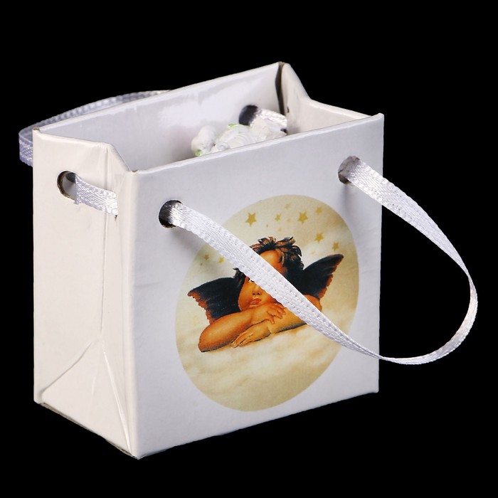 Сувенир полистоун "Белоснежный ангелочек в цветочном венке" в пакетике МИКС 4,7х2,9х2,5 см