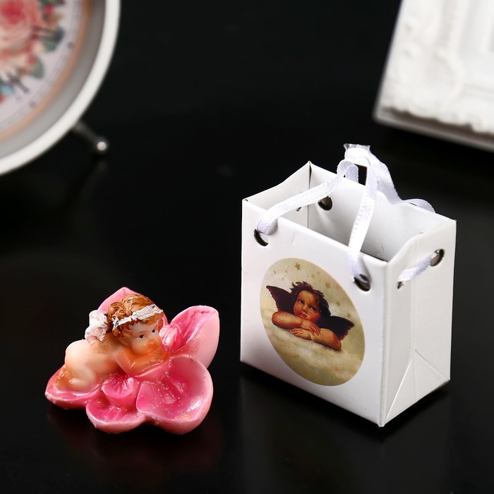 Сувенир полистоун "Ангелочек спящий в цветке" в пакетике МИКС 2,3х5х4,8 см