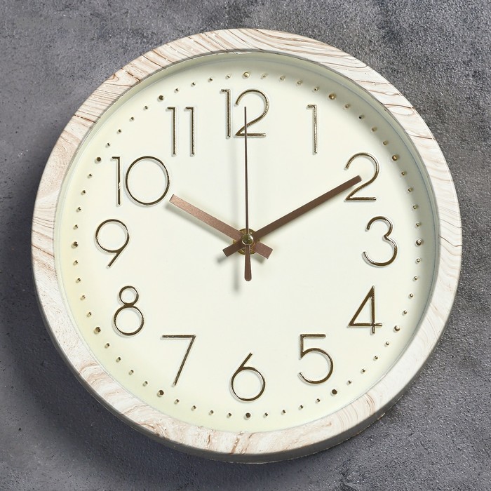 Часы настенные Джеси, d-22.5 см, циферблат 20 см, дискретный ход часы настенные серия интерьер плетёнка дискретный ход циферблат 16 см 20 5 х 20 5 см 2457
