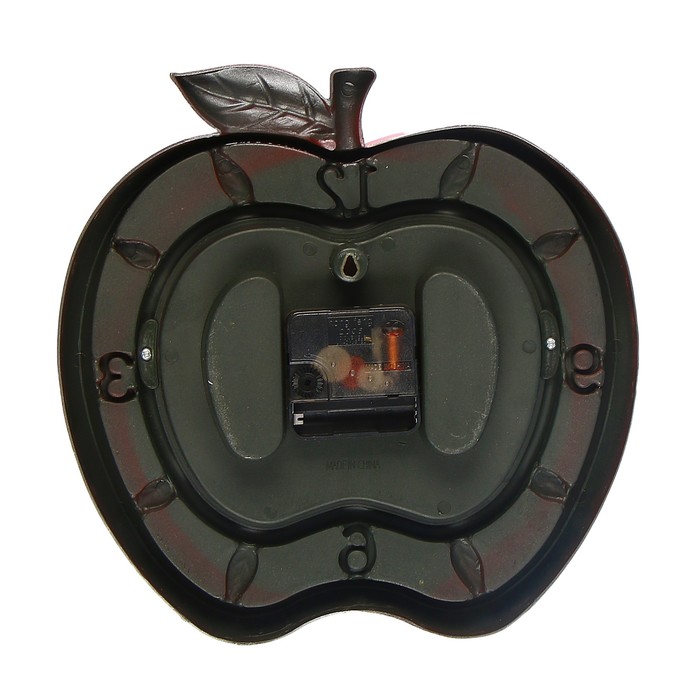 Часы настенные кухонные в форме Яблока, на циферблате рисунок яблоко, микс, 26*27см