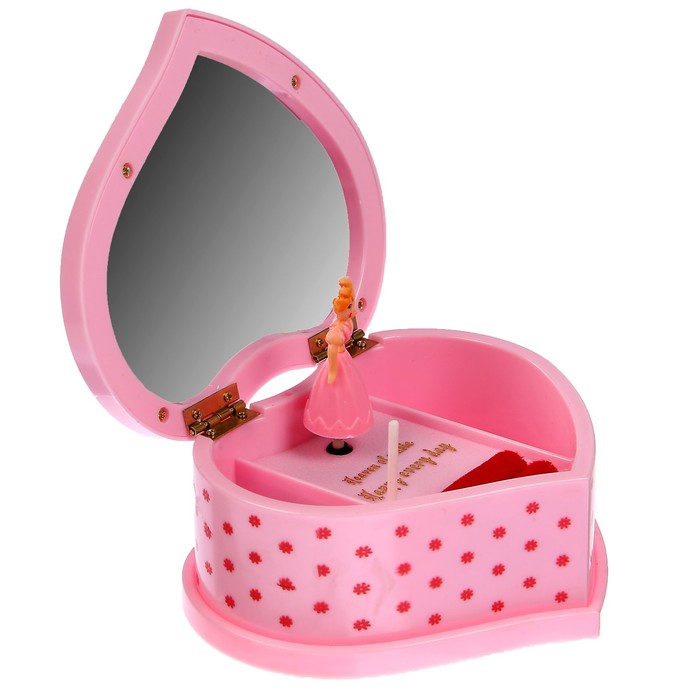 Шкатулка музыкальная механическая "Сердце. Парочка на велосипеде" 6,5х12,5х14,5 см