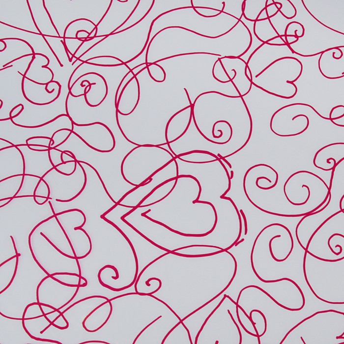 Пленка для цветов "Сердца малиновые", 40 мкм, 0,72 х 7,5 м