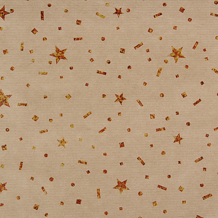 Бумага упаковочная крафт "Звёздочки", 0,72 х 10 м, 40 гр/м2 3341670