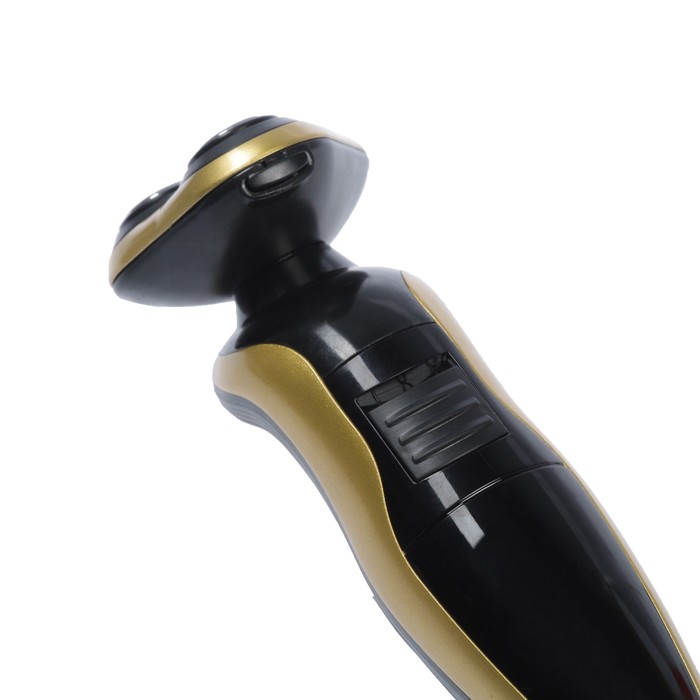 Бритва электрическая LuazON LBR-09, 3 плавающие головки, черно-золотая, 3W, 220 V