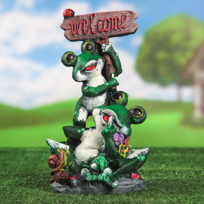 Садовая фигура "Лягушки WELCOME" 31 см