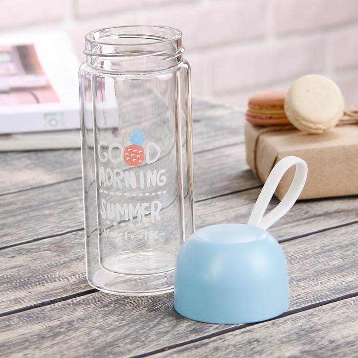 Бутылка двойное стекло 250 мл "Утро", рисунок МИКС