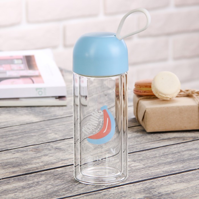 Бутылка двойное стекло 250 мл "Утро", рисунок МИКС