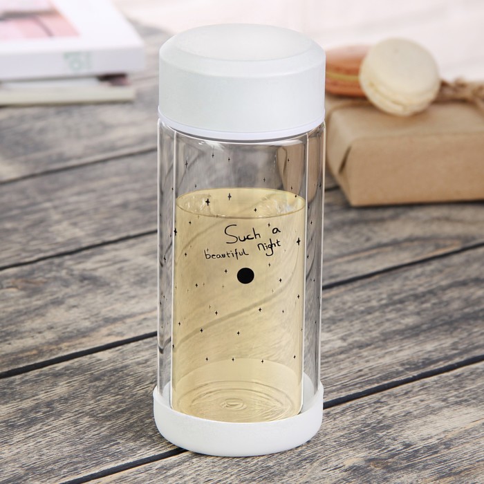 Бутылка двойное стекло 300 мл "Красивые ночи", цвета МИКС