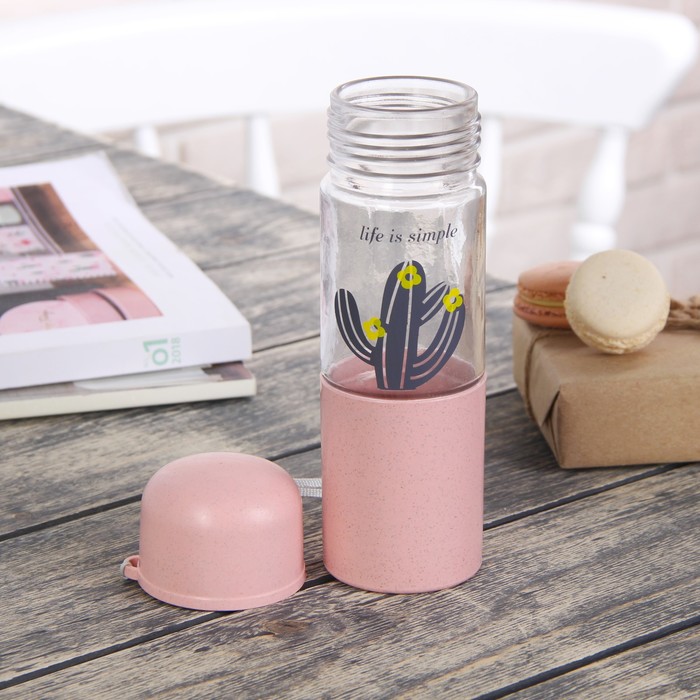 Бутылка 280 мл "Жизнь проста", цвета и рисунок МИКС