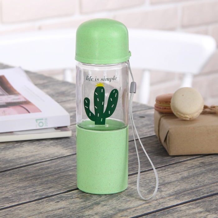 Бутылка 280 мл "Жизнь проста", цвета и рисунок МИКС