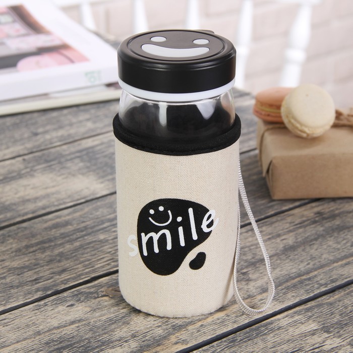 Бутылка 430 мл "Улыбка", цвета и рисунок МИКС