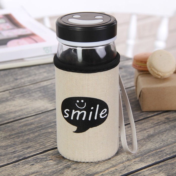 Бутылка 430 мл "Улыбка", цвета и рисунок МИКС