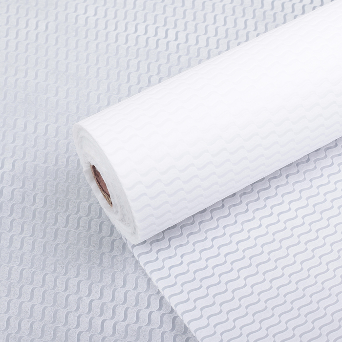 Фетр ламинированный рельефный "Волны", белый, 50 см х 10 м