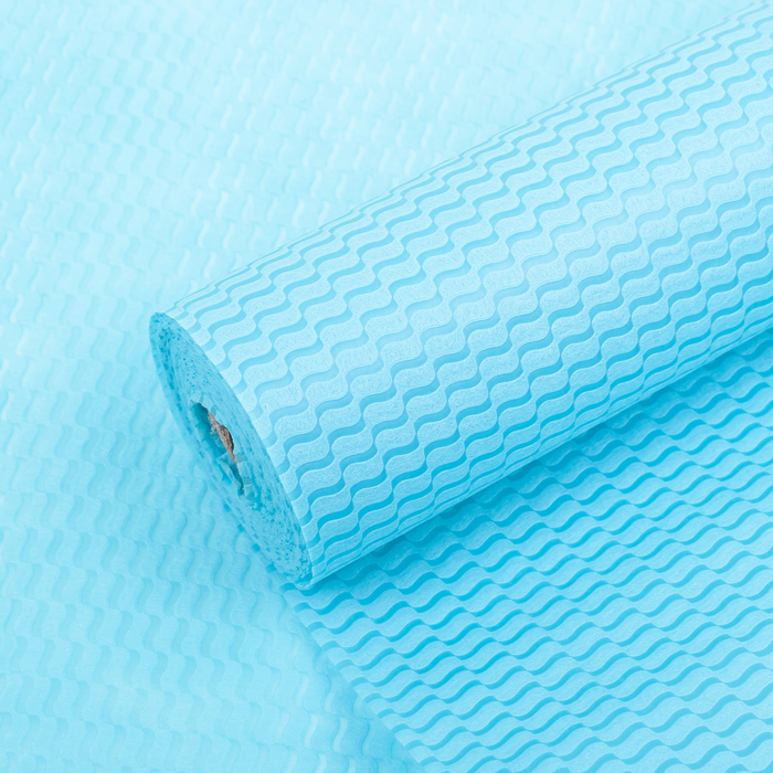 Фетр ламинированный рельефный "Волны", голубой, 50 см х 10 м