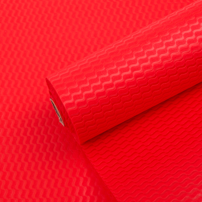 Фетр ламинированный рельефный "Волны", красный, 50 см х 10 м