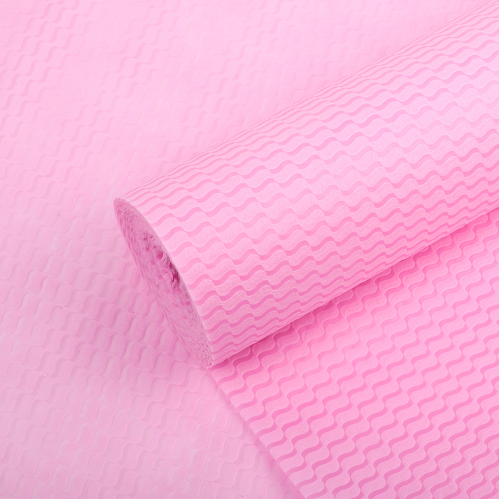 Фетр ламинированный рельефный "Волны", розовый, 50 см х 10 м