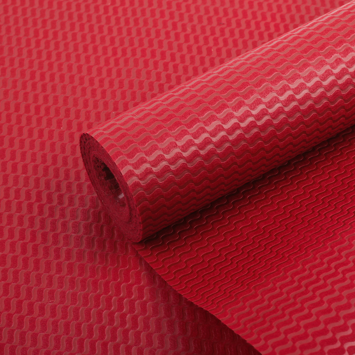 Фетр ламинированный рельефный "Волны", красный, 50 см х 10 м