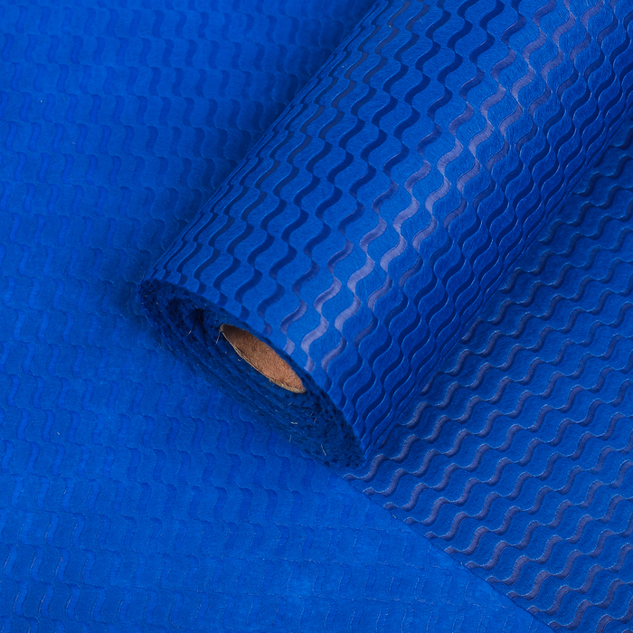 Фетр ламинированный рельефный "Волны", синий, 50 см х 10 м