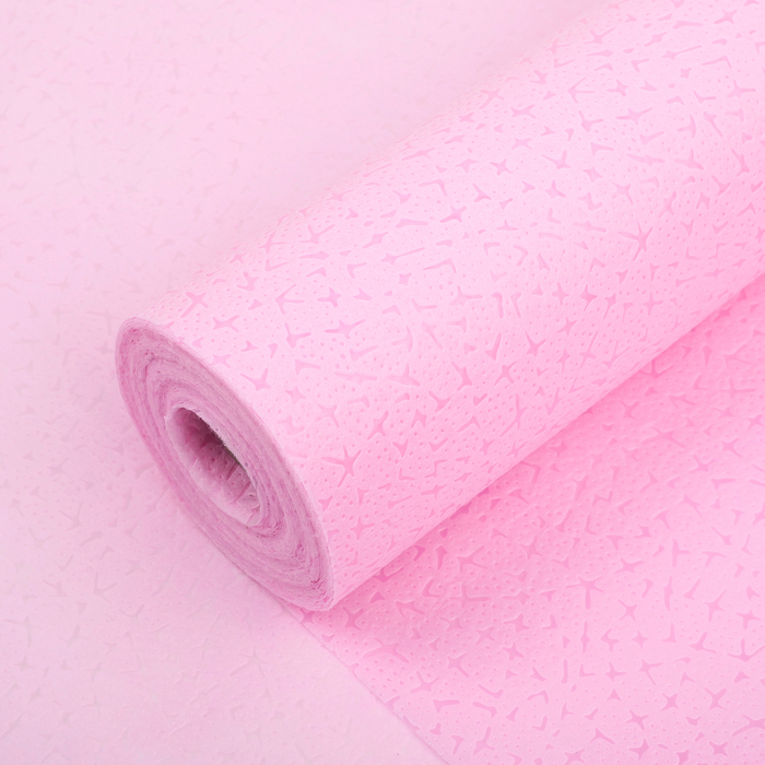 Фетр ламинированный рельефный "Звёзды", нежно-розовый, 50 см х 10 м
