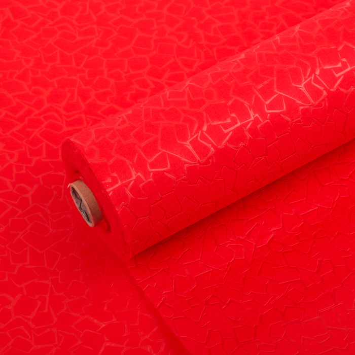 Фетр ламинированный рельефный "Камни", красный, 50 см x 10 м