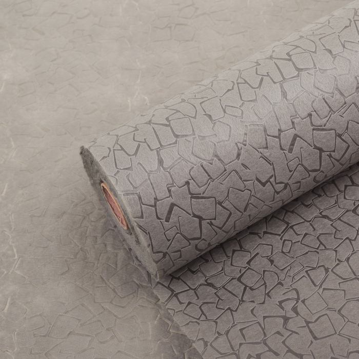 Фетр ламинированный рельефный "Камни", серый, 50 см x 10 м