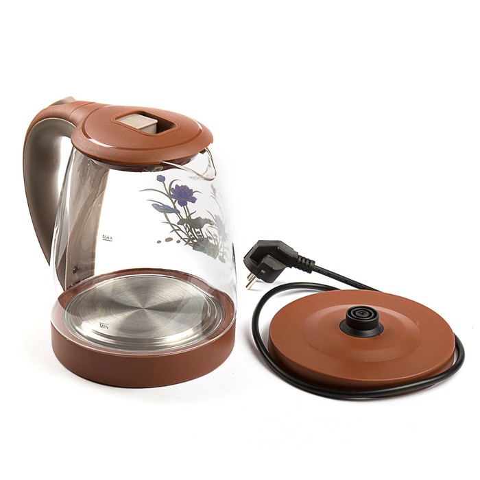 Электрочайник VC-3241, 2200 Вт, 1,9 л, пластик, вращение чайника 360°, подсветка, шоколад