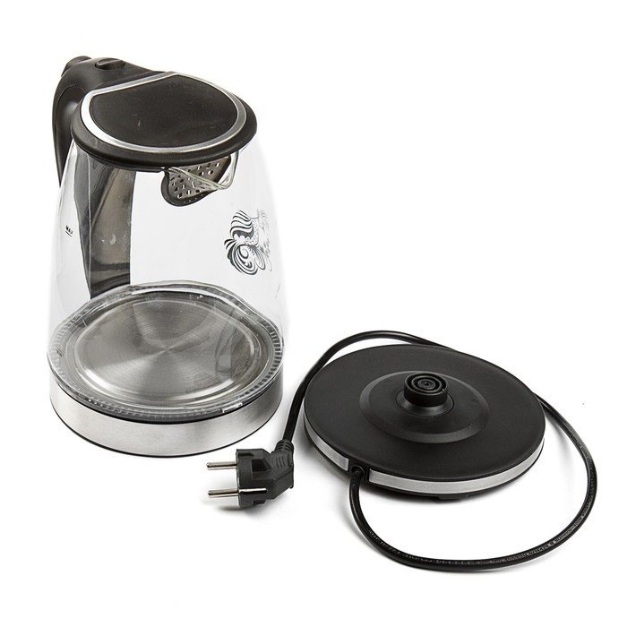 Электрочайник VC-3243, 2200 Вт, 2,0 л, пластик, вращение чайника 360°, подсветка, черный