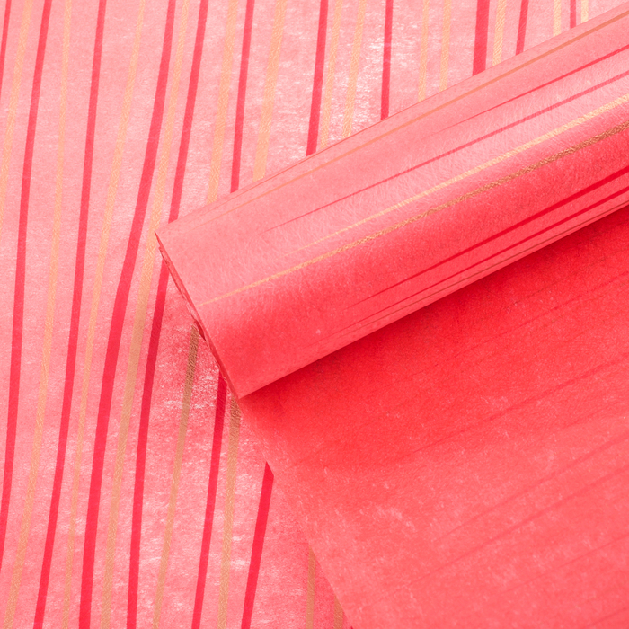 Фетр ламинированный "Линии", красный, 0,6 х 5 м