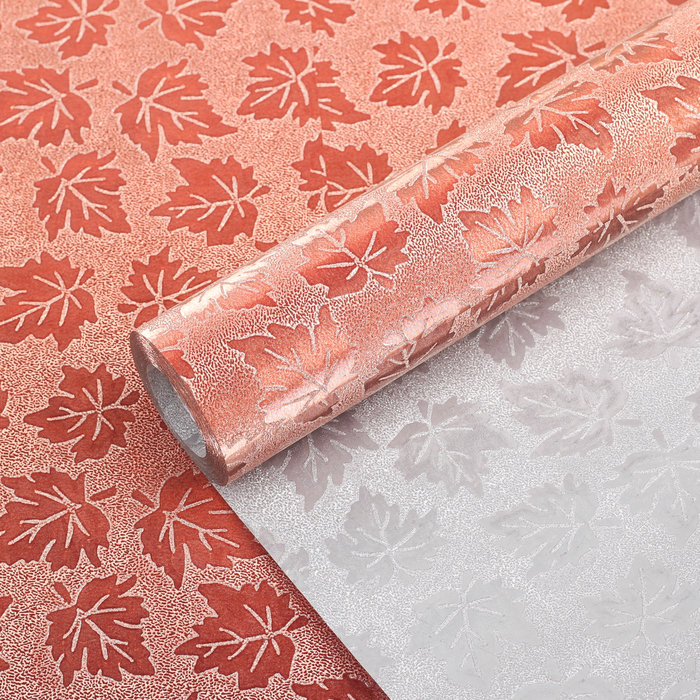 Плёнка с блестками "Клён", медный, 0,5 х 10 м