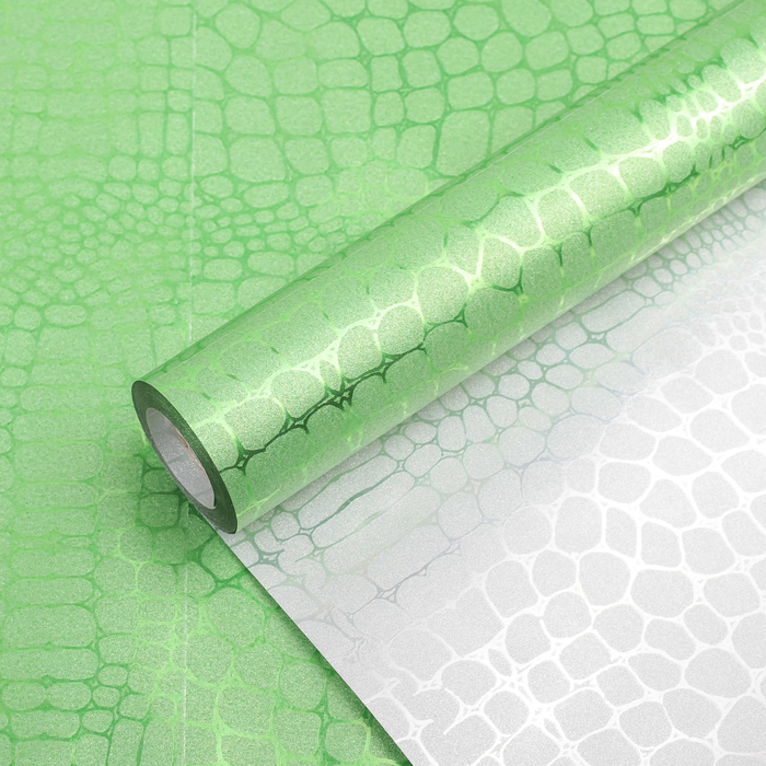 Плёнка с блестками "Питон", зеленый, 0,5 х 10 м