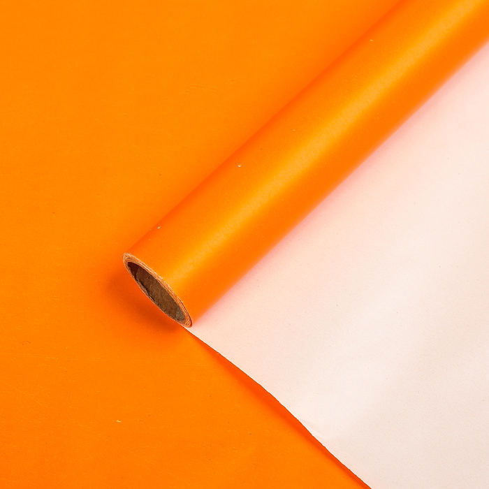 Бумага упаковочная, оранжевый 0,7 х 2 м
