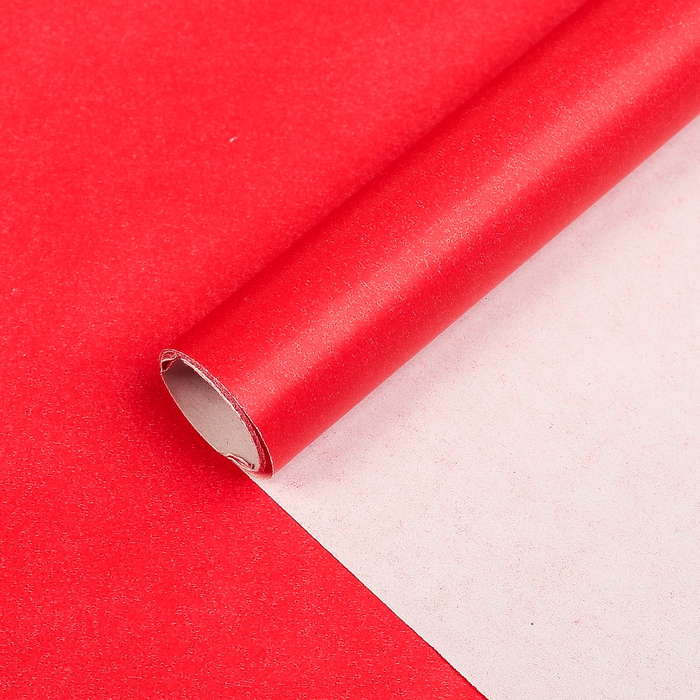 Бумага упаковочная, красный, 0,7 х 2 м