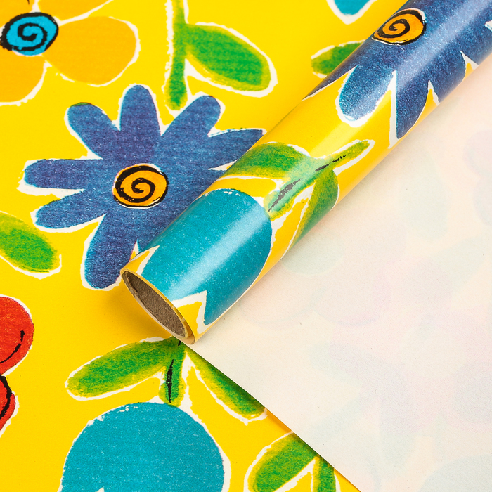 Бумага упаковочная "Весенние цветы", 0,7 х 2 м