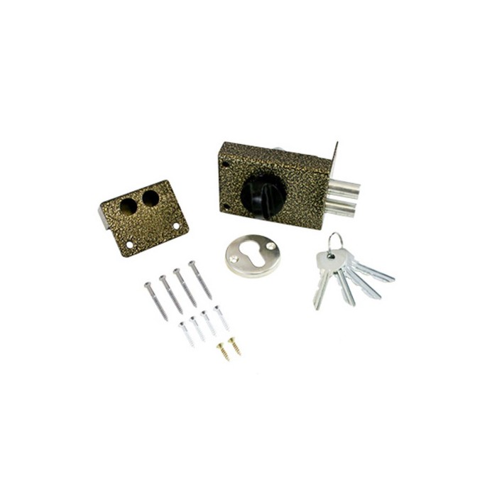 Замок накладной Димитровград "Омега" ЗН 1-2Р, 2 ригеля, цвет бронза