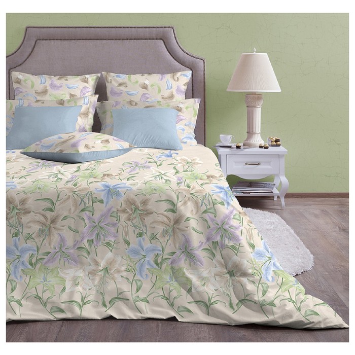 КПБ "Лион пастель" 1,5 сп, 156х220 см, 140х205 см, 70х70 см-2 шт., бязь 145 г/м2