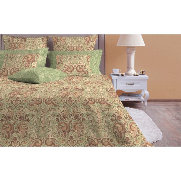 КПБ "Олимпос фисташка" 1,5 сп, 156х220 см, 140х205 см, 70х70 см-2 шт., бязь 145 г/м2