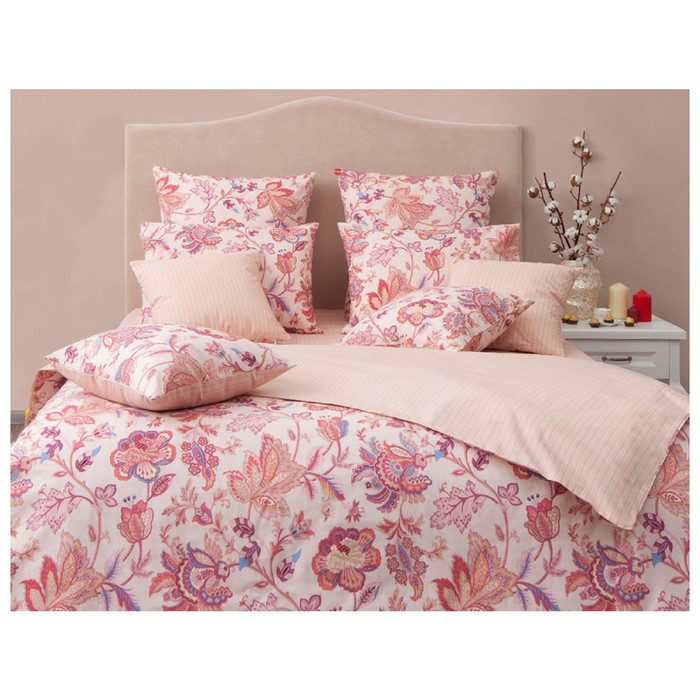 КПБ "Жаклин брусника" 2 сп, 214х220 см, 175х205 см, 70х70 см-2 шт., бязь 145 г/м2