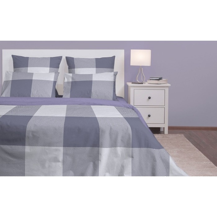 КПБ "Лондон грей" 2 сп, 214х220 см, 175х205 см, 70х70 см-2 шт., бязь 145 г/м2