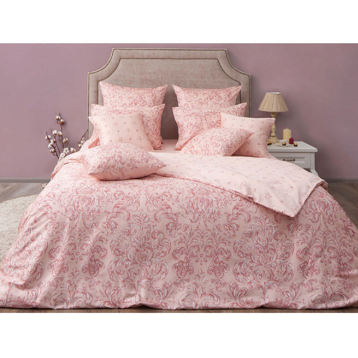 КПБ "Дамаск перламутр" 1,5 сп, 156х220 см, 148х212 см, 70х70 см-2 шт., сатин 125 г/м2