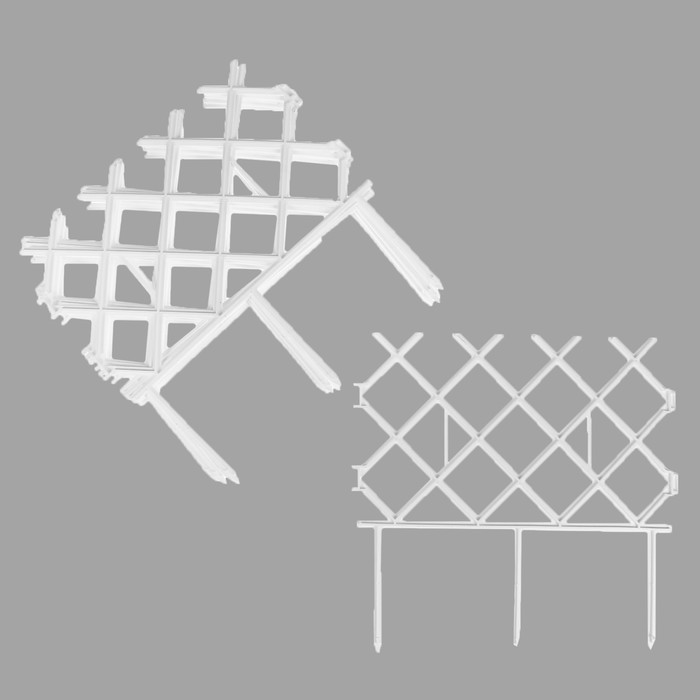 Ограждение декоративное, 30 х 288 см, 9 секций, пластик, белое, «Полисад»