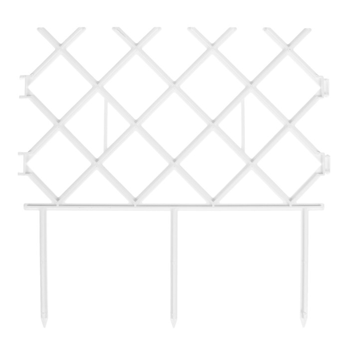 Ограждение декоративное, 30 х 288 см, 9 секций, пластик, белое, «Полисад»