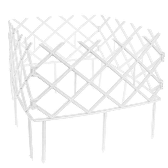 Ограждение декоративное, 30 х 288 см, 9 секций, пластик, белое, «Полисад»
