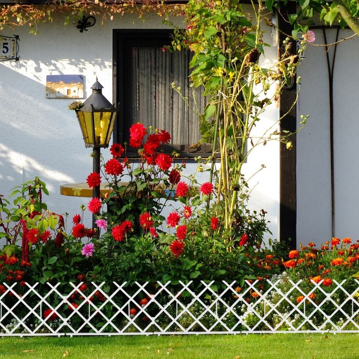 Ограждение декоративное, 30 х 288 см, 9 секций, пластик, белое, «Полисад»