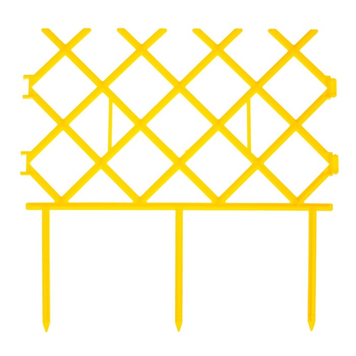 Ограждение декоративное, 30 х 288 см, 9 секций, пластик, жёлтое, «Полисад»