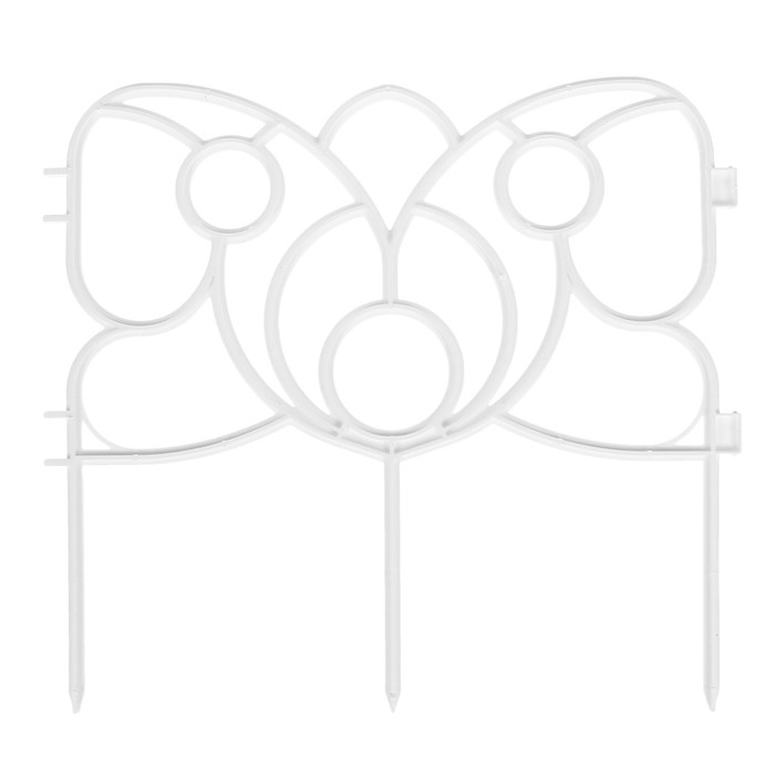 Ограждение декоративное, 30 х 288 см, 9 секций, пластик, белое, «Бабочка»