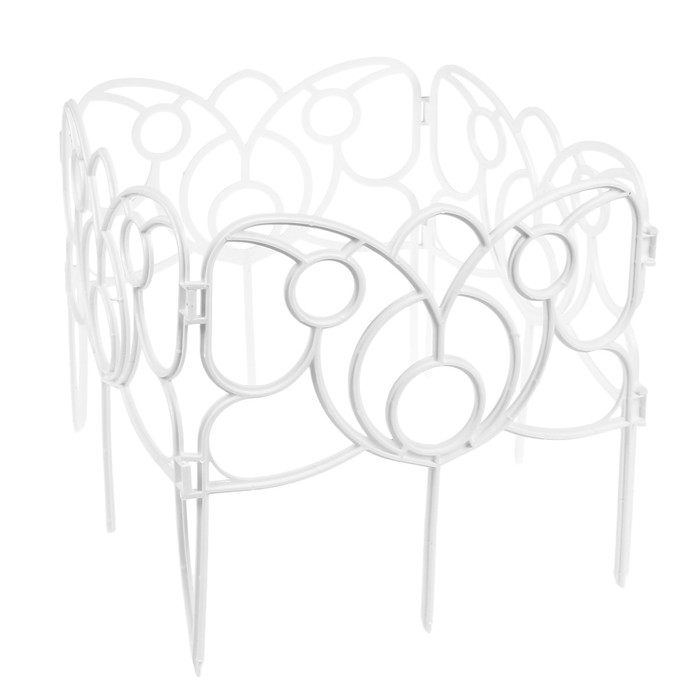 Ограждение декоративное, 30 х 288 см, 9 секций, пластик, белое, «Бабочка»