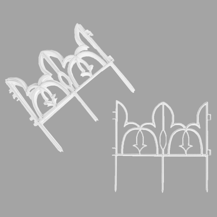 Ограждение декоративное, 30 х 288 см, 9 секций, пластик, белое, «Лилия»