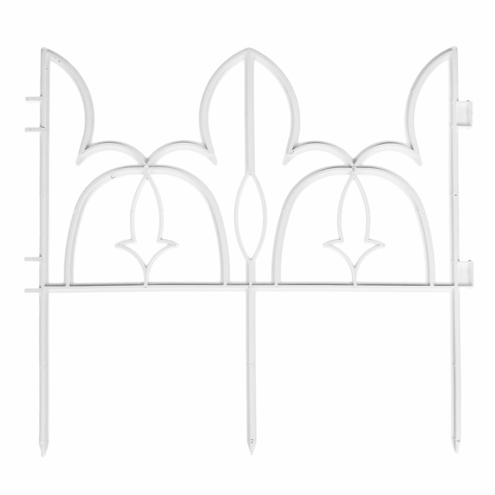 Ограждение декоративное, 30 х 288 см, 9 секций, пластик, белое, «Лилия»