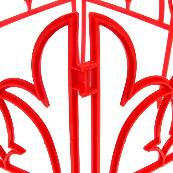 Ограждение декоративное, 30 х 288 см, 9 секций, пластик, красное, «Лилия»