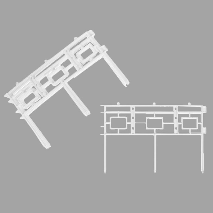 Ограждение декоративное, 21 х 288 см, 9 секций, пластик, белое, «Квадро»
